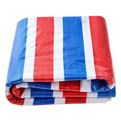 Three color striped fabric waterproof cloth engineering decoration thickened plastic tarpaulin